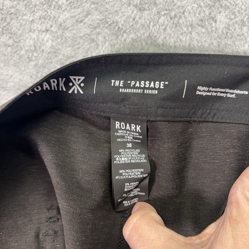 Roark Board Shorts Mens 38 Black Passage Swim Trunks 17" Outseam - Picture 8 of 8